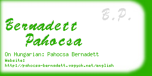 bernadett pahocsa business card